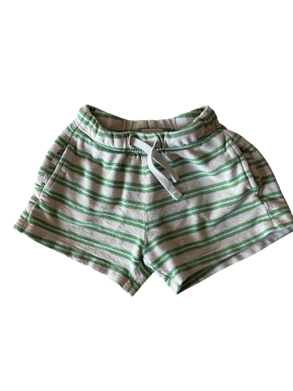 Zara kids Green & White striped Knit Shorts